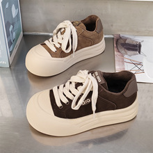 跨境厚底松糕小白鞋女新款真皮百搭运动休闲鞋舒适软底轻便板鞋女