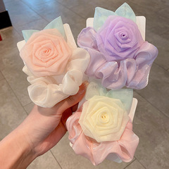 Roses Large Intestine Hair Band for Kids Fairy Queen Hair Ties for Babies, Round Hair Accessories for Little Girls, Hair Ties for Girls