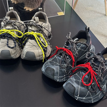 蝶澳2025秋新款涂鸦松糕底做旧时尚款休闲运动鞋机车炸街老爹鞋女