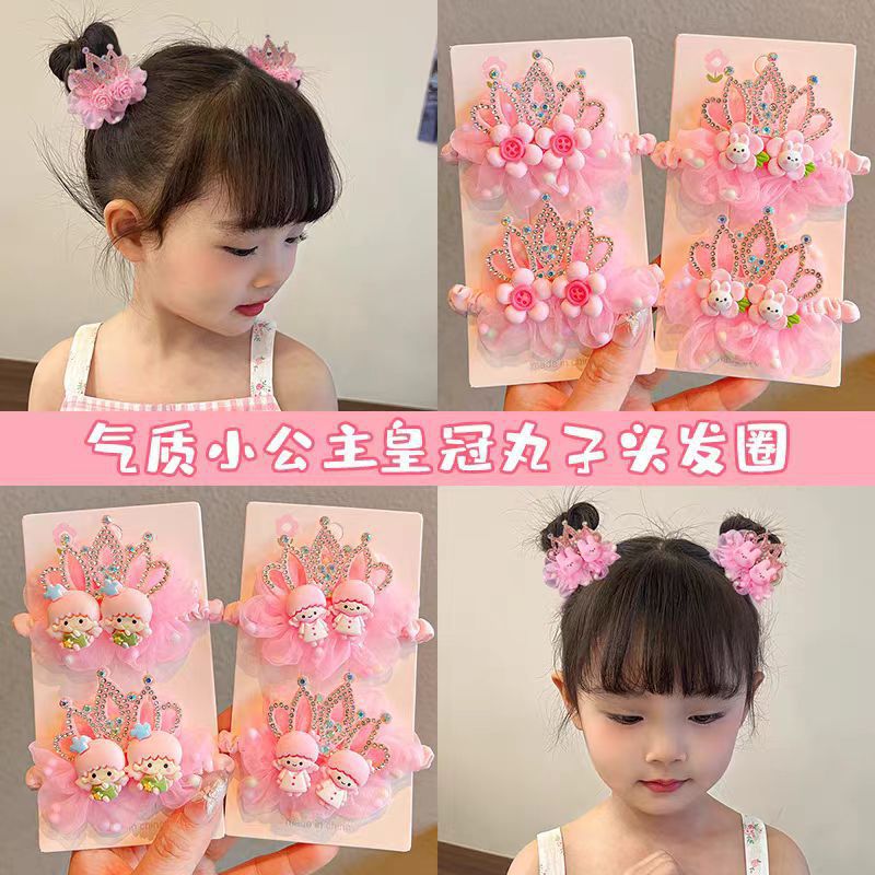 Niños Super Fairy Crown Flower Círculo del intestino delgado Banda de goma tocado niña rosa flor bebé cola de caballo cuerda de cabeza