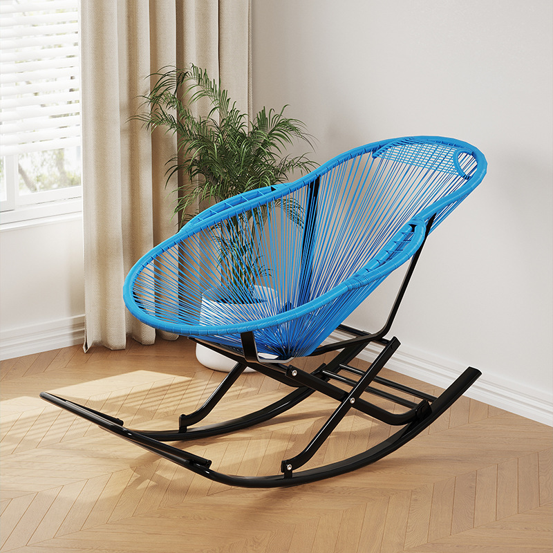 Silla mecedora Nido de Pájaro (marco X)-Azul