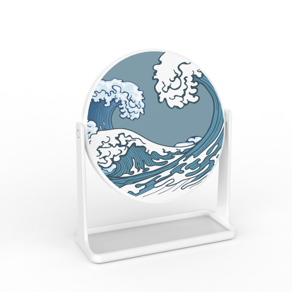 Espejo de maquillaje de impresión espejo de escritorio vestidor dormitorio en casa Nórdico giratorio simple espejo redondo