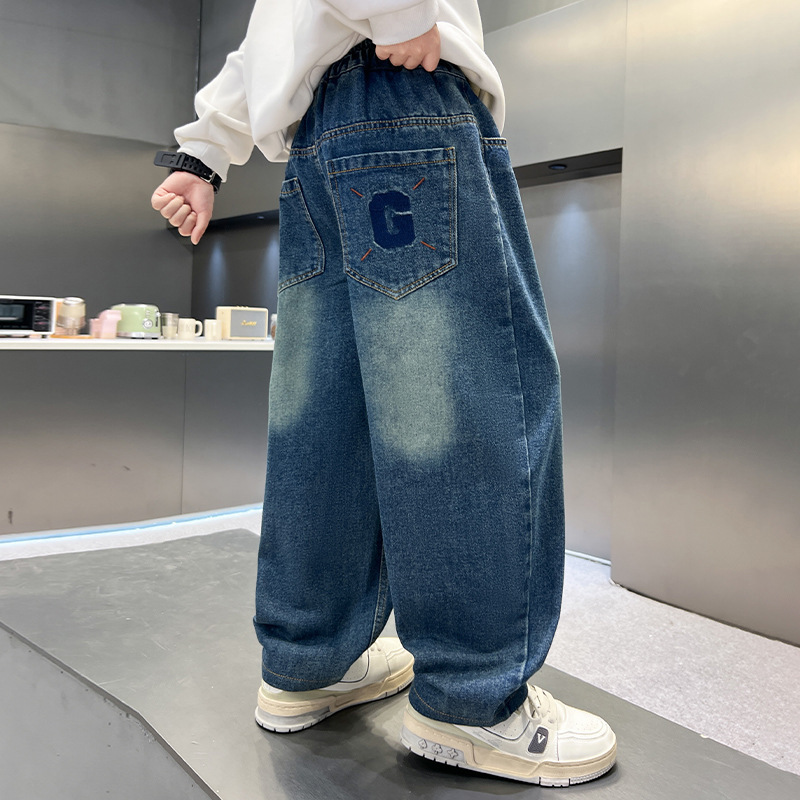 男童牛仔裤春秋款2025新款中大童春装裤子男孩春季休闲裤帅气外贸|undefined