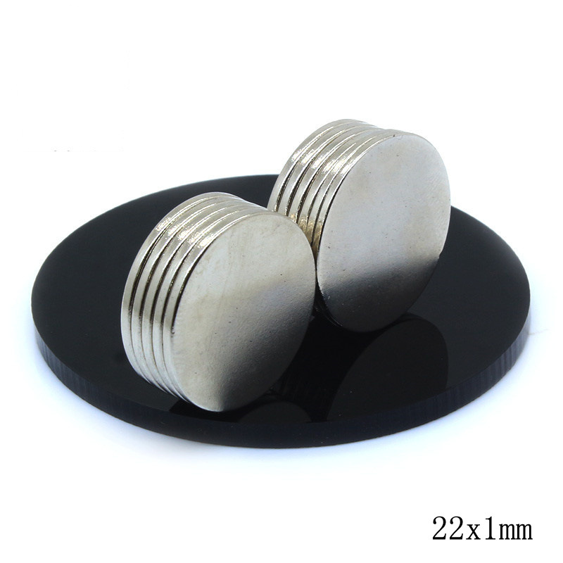 D22x1mm钕铁硼镀镍磁铁圆片形稀土永磁22*1超薄磁铁片 强力吸铁石