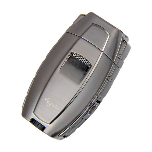Lafuli Cigar lighter, portable metal dual flame straight shot lighter with punch cutter, cigar holder