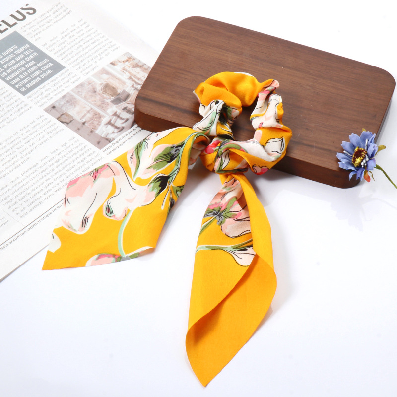 Korean Fashion Printing Ribbon Hair Scrunchies  Wholesale display picture 2