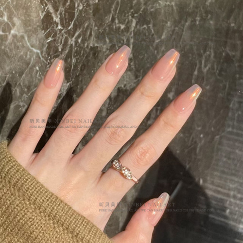 Top floor daughter white moonlight high-end sense gentle nude color pure lust moonlight powder simple handmade wearable nail polish