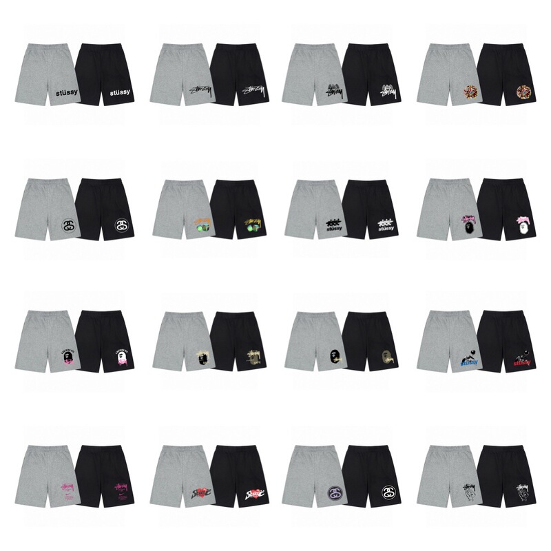 Cross-Border Foreign Trade Summer Stussy Letter Skull Print Casual Loose Shorts for Young Men and Women Trendy