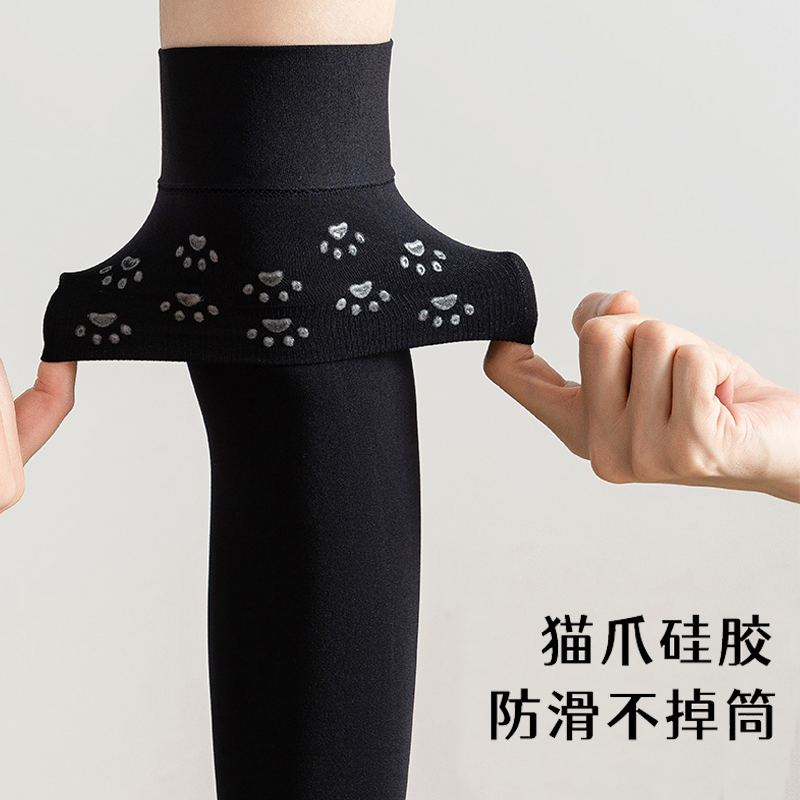 硅胶防滑过膝袜女JK小腿袜子天鹅绒大腿丝袜日系黑色长筒芭蕾风