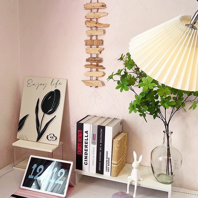 Pared de estilo nórdico decoración de escalera vieja colgante de paja estera de tejido a mano pared de sala de estar productos creativos suaves gato