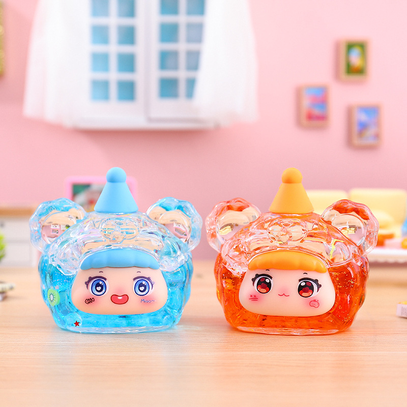 抖音新作可愛いクマ頭流砂飾り、キラキラ光るオイル入りトレンドグッズ、フィギュア飾り、女の子へのプレゼント、メーカー直販|undefined