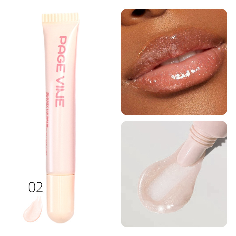 Transfronterizo PAGE VINE caja de teléfono esmalte labial cabeza redonda polipéptido lipstick lubricante líquido hidratante miel labial comercio exterior
