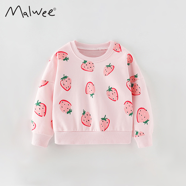 Malwee niñas suéter de otoño para niños europeos y estadounidenses de estilo extranjero niñas de cuello redondo de manga larga ropa infantil camisa casual