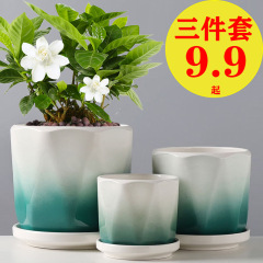 植木鉢陶磁器創意個性大サイズのトレー付きのシンプルな家庭用ベランダ家庭用緑羅多肉植木鉢