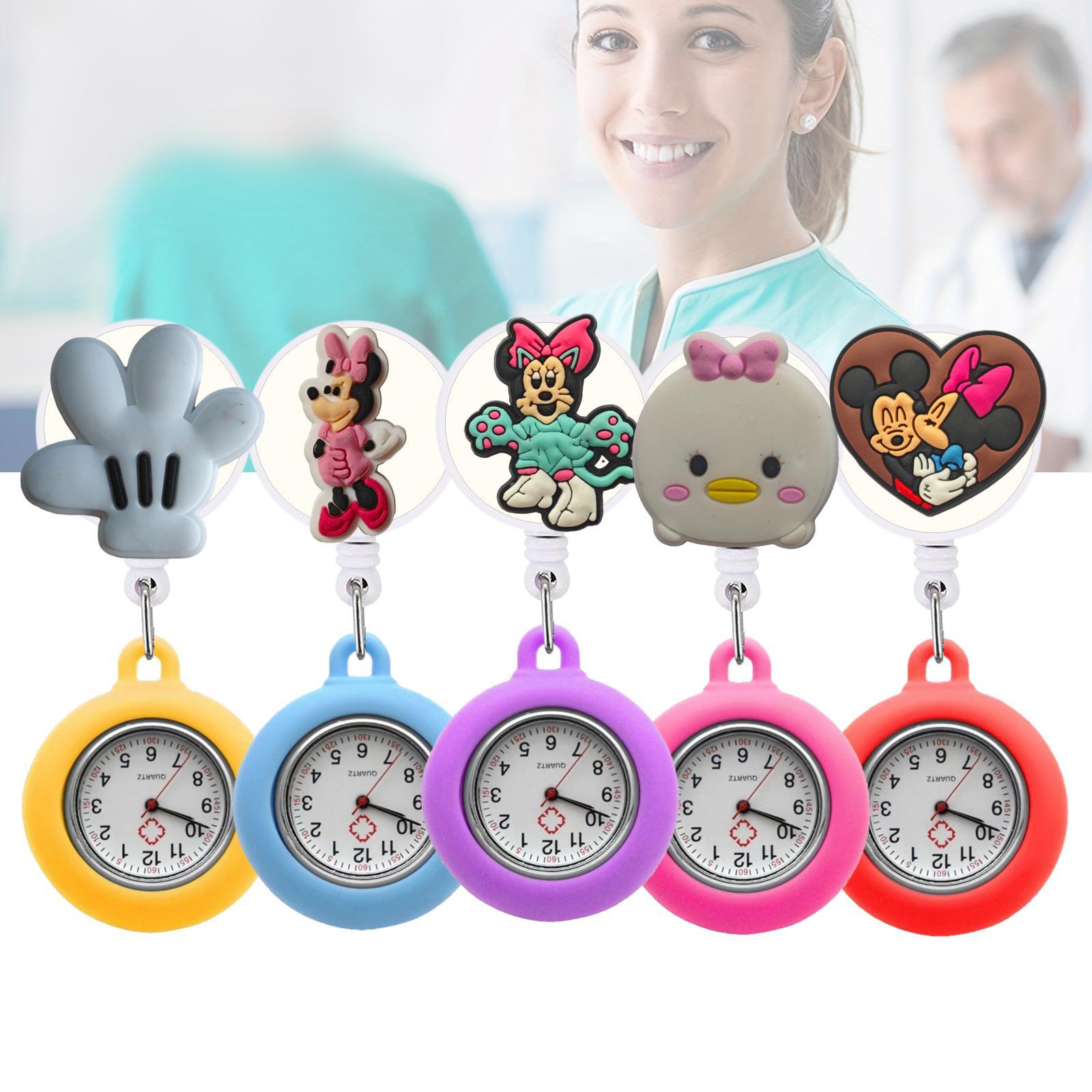 Amazon Mickey Series Wall Watch Patch Esy Student Exam Pocket Watch Chest Watch Cartoon Cute Silicone Medical Care Special