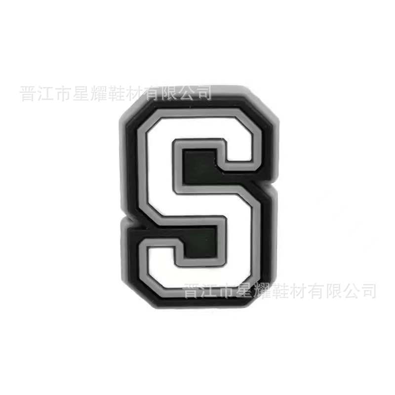 En stock agujero zapatos accesorios PVC plástico gota zapato flor zapato hebilla zapato decoración carta número 37 correa de muñeca hebilla decorativa flor