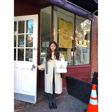 ounce韩国东大门代购女秋冬时尚显瘦纯色通勤羊毛大衣外套