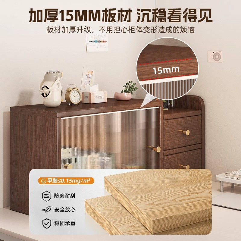 Estantes de escritorio de estilo medieval estantes de cosméticos caja de almacenamiento a prueba de polvo escritorio gabinete de exhibición gabinete de oficina