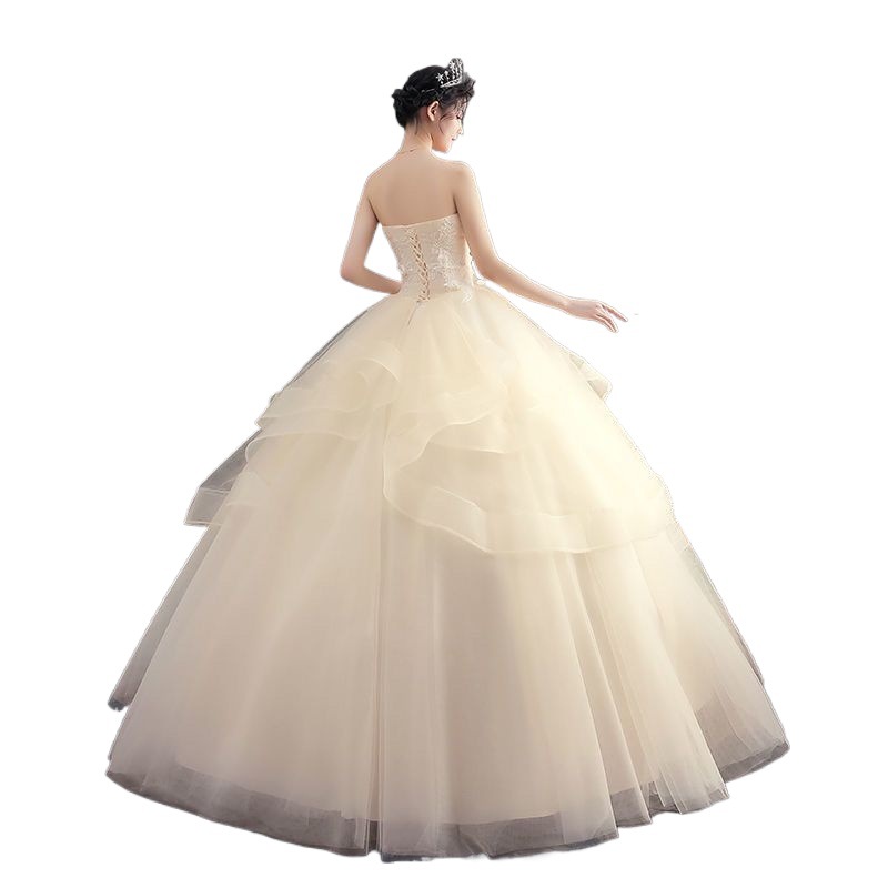 2025 New Wedding Simple Gown Bride Strap Short Petite Mori Style Travel Photo Shoot Bridesmaid Dress_voghion.com
