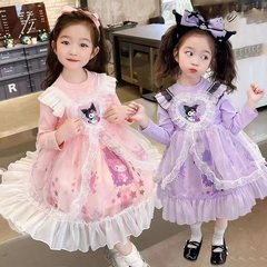 ロリータの子供の洋風の蓬のスカートのワンピースの2新型の女の子のクロミの王女の甘いスカート