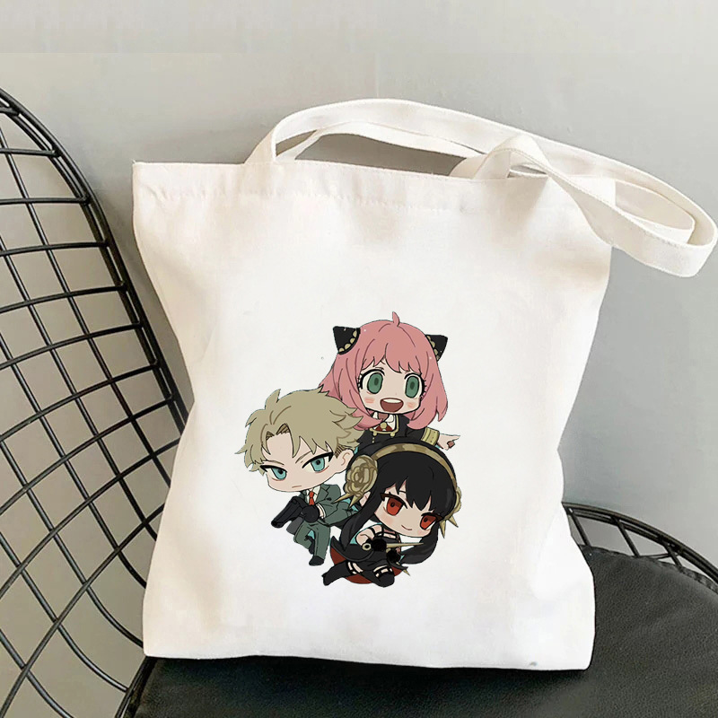 Anime periférico espía play House bolso de lona estudiante diario bolso de compras bolso