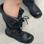 韩国小众翻盖芭蕾长筒靴