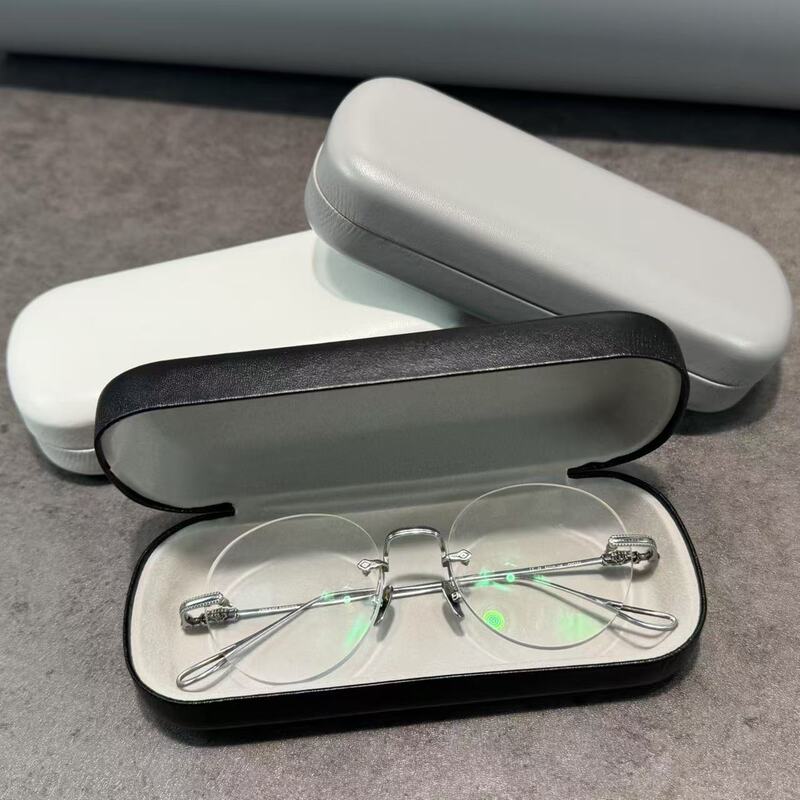 Solid Color Anti-Pressure Iron Box Glasses Storage Box Simple Japanese Style Ins Style Round Head Portable Myopia Glasses Case High-End Solid Color Anti-Pressure Iron Box Glasses Storage Box Simple Japanese Style Ins Style Round Head Portable Myopia Glasses Case High-End