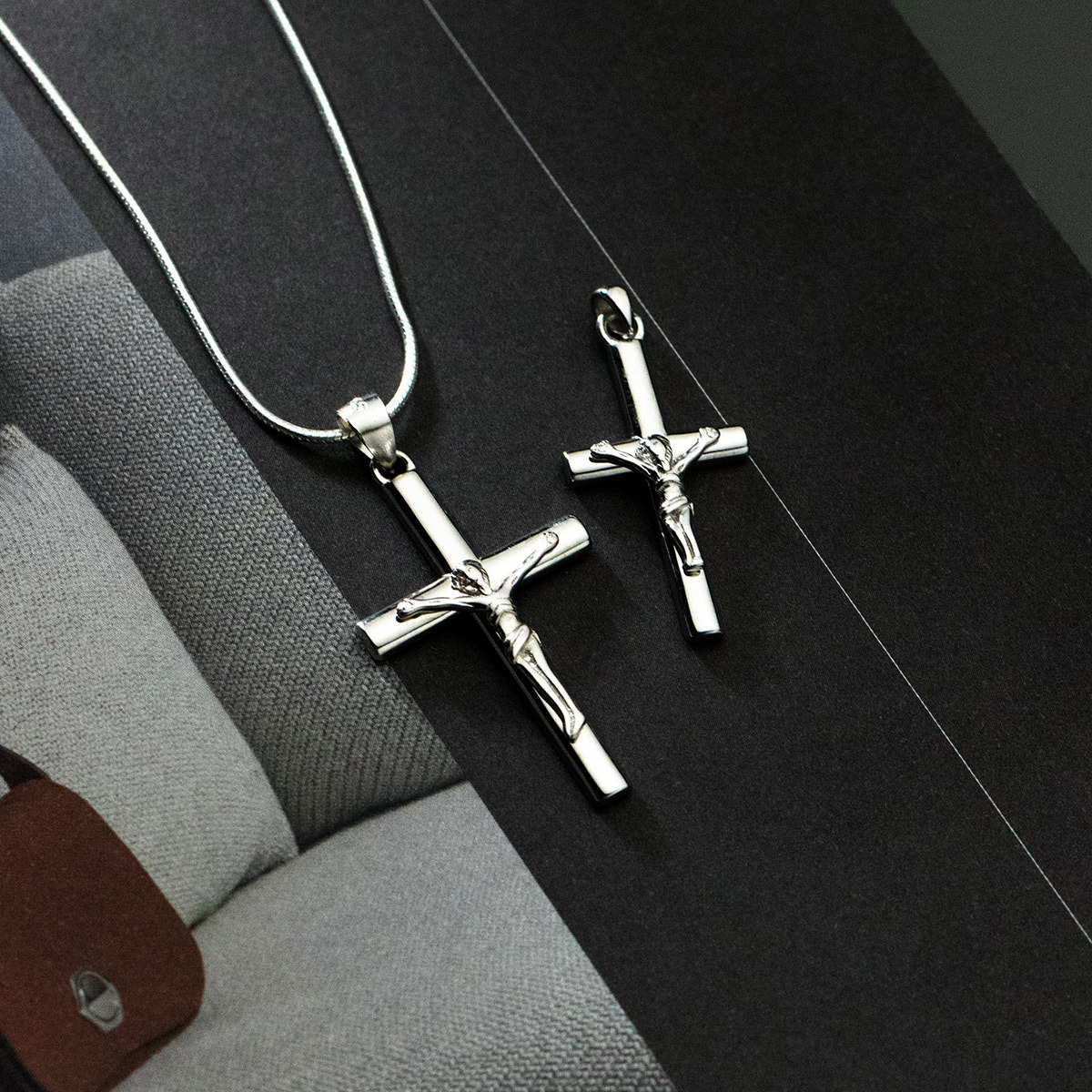 Nalan S925 plata esterlina cruz colgante único colgante para hombres y mujeres accesorios de collar de estilo renacentista D9899