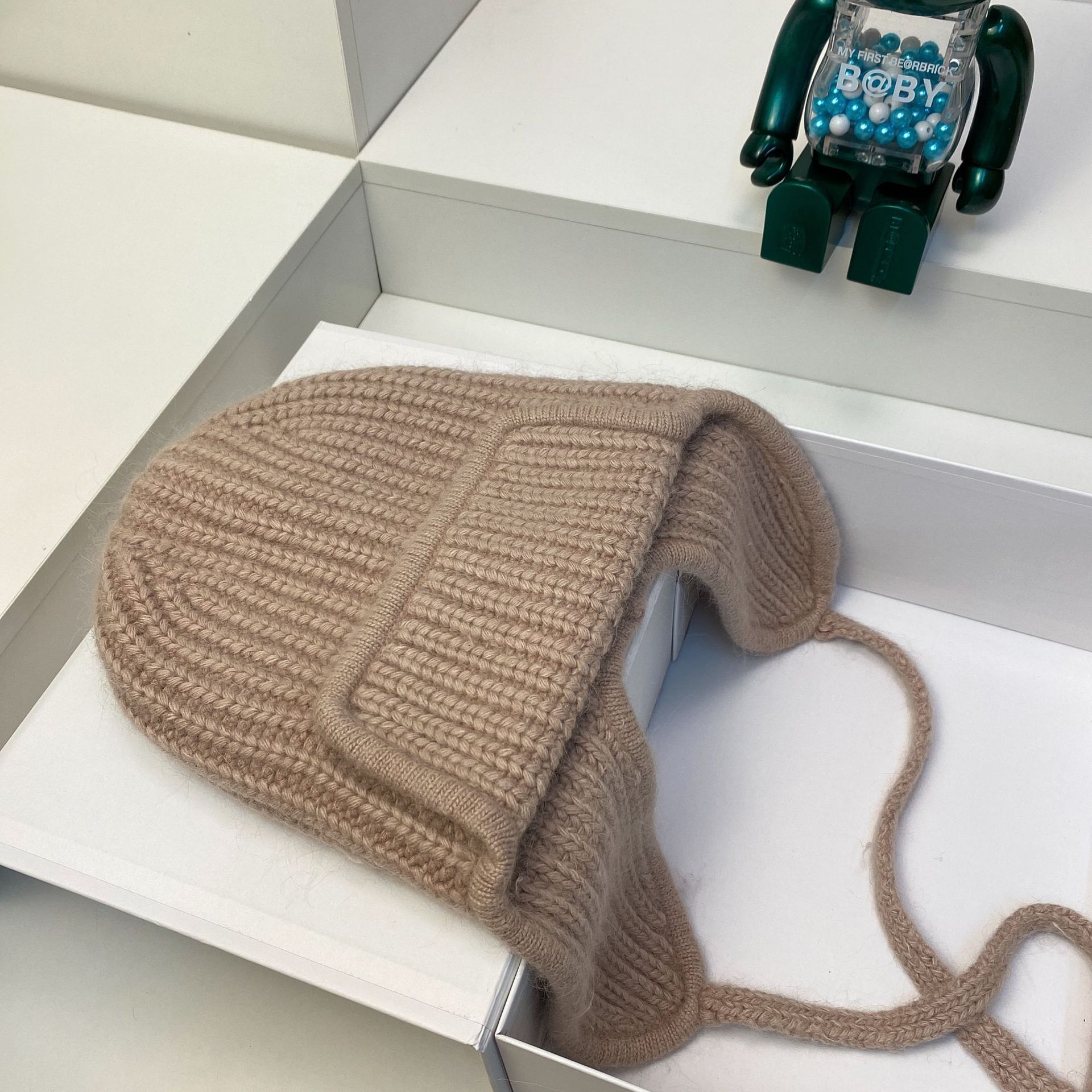 Russischer Samt, verdicktes Kaninchenhaar, gestrickt für Wärme im Winter, Ohrenschutz, Gesichtsumhüllung, Wollmütze, modisch_voghion.com