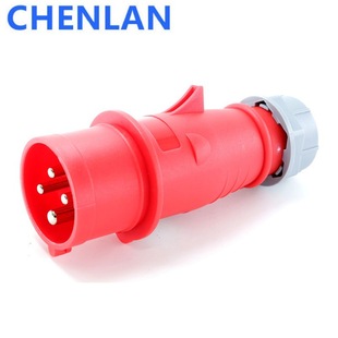 16A 4-Core Plug Three-Phase Four-Wire 3P+Ground 380-415V Ip44 Waterproof and Dustproof Grade 6H Industrial Connector