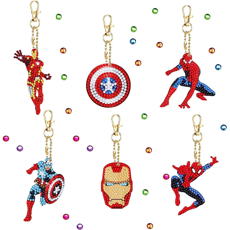 Llavero de pintura de diamantes transfronterizo con diamantes, colgante para bolso de manualidades DIY, decoraciones hechas a mano para niños, colgante de pintura al óleo