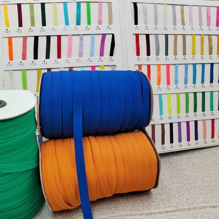现货1cm彩色走马带松紧带绳子扁橡筋箱包服装辅料弹力绳乳胶橡筋