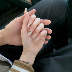 卡布奇諾奶牛紋穿戴美甲成品presson nail假指甲美甲貼片指甲貼片