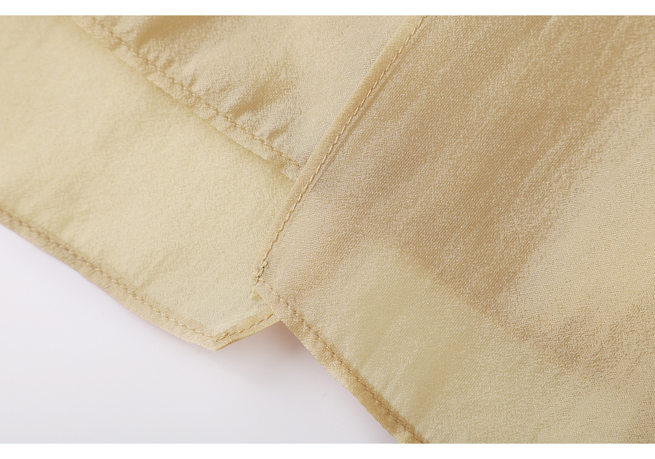 Áo hai dây nữ chất liệu satin phối dải ruy băng và tà bất đối xứng — xanh lá cây chi tiết 31