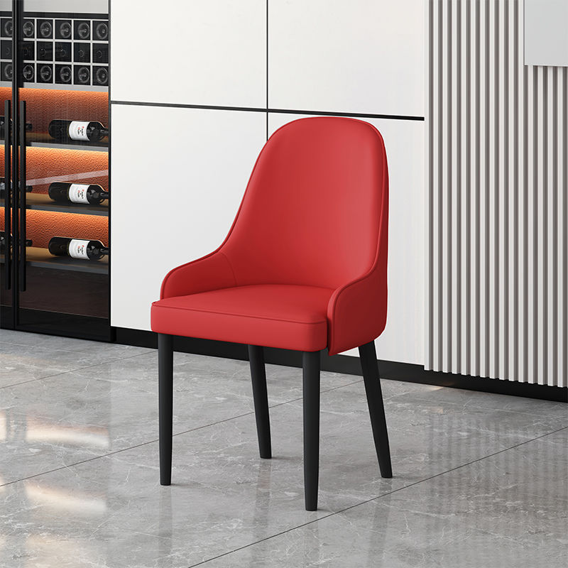 Silla de comedor de lujo nórdica, silla de respaldo doméstica moderna y simple, restaurante italiano, mesa de comedor de hotel de cuero de paquete suave