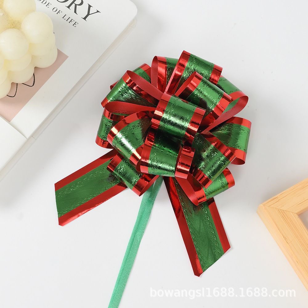 Comercio extranjero transfronterizo 50 ajuste agua ondulada flores de Navidad eventos de regalo embalaje decoración tira floral cinta al por mayor