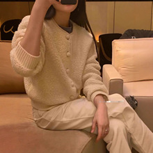 现 韩国设计师noth*ngwritt*n圈圈羊毛开衫韩系女装简约高级外套