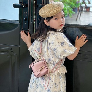 Foreign trade children's bag 2024 new European and American style mini bucket children's hand carrying crossbody small shoulder bag wholesale