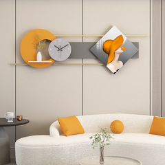 Creative Large Wall-Hanging Stereo Combination Wall Clock Decorative Painting Restaurant Wall Decoration Crystal Ceramic Painting Wall Ornament Shelf