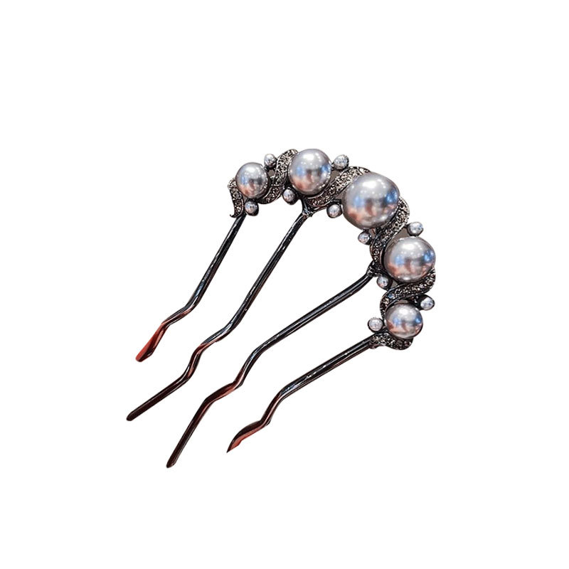 Perla de alta sensación pinzas de cabello en forma de U para las mujeres 2025 nuevo cabezal de cabeza posterior bola de cabeza pinzas de cabello pinzas de cabello tocado