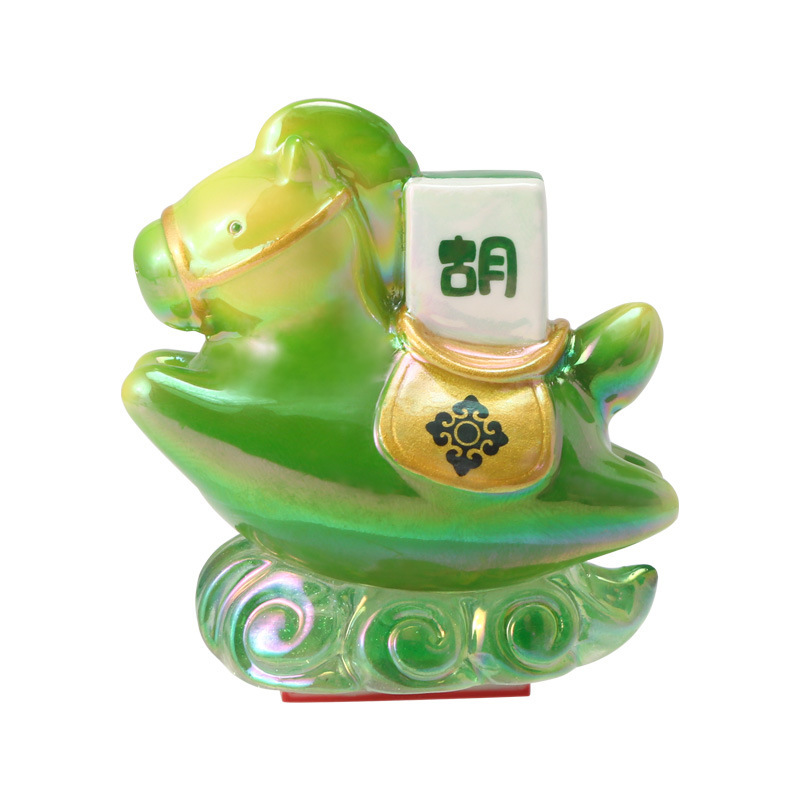 唐三彩小胖马盲盒 卡通创意设计树脂工艺品摆件潮玩印章设计盲盒|undefined