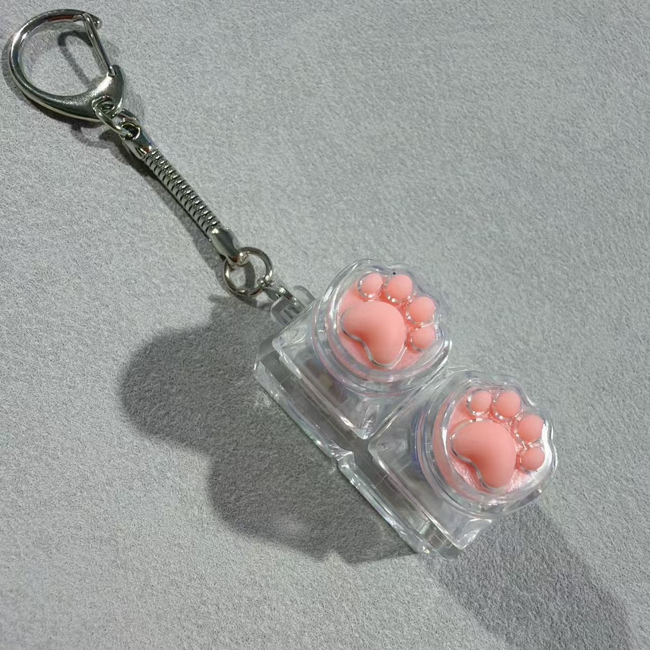 Two-button transparent shell-silicone transparent cat claws