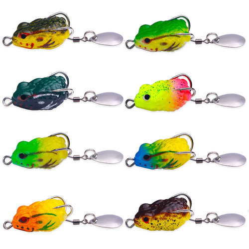 Long-range throwing thunder frog special lure for fishing black fish, strong modification of bionic small frog, sequined fake bait and bait set