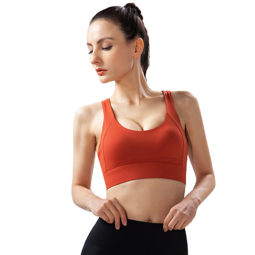 Large size sports bra all-in-one beautiful back fitness yoga running lulu high strength shockproof sports bra for women