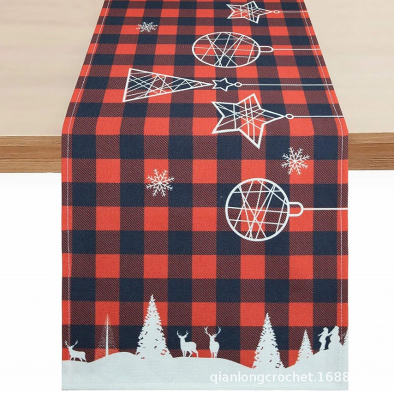 temujit クロスボーダー Amazon 新しいクリスマステーブルフラグ冬クリスマスプリントテーブルマットカスタマイズ可能|undefined