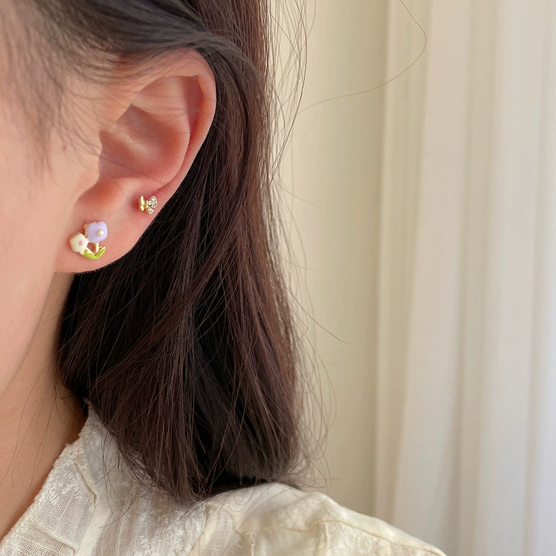 Серебряная игла, серьги, изысканный свежий комплект, серебро 925 пробы