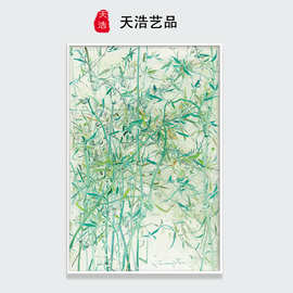 如梦之竹现代小众肌理油画手绘立体感艺术画客厅玄关装饰画挂画
