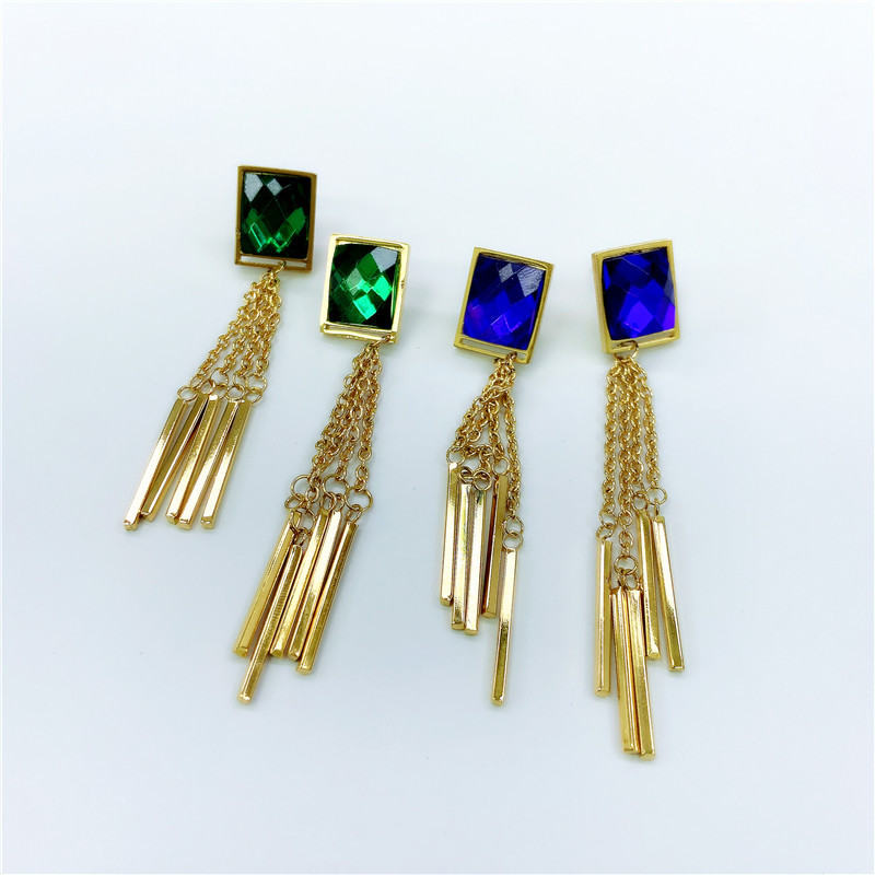New long fashion tassel stainless steel earrings women