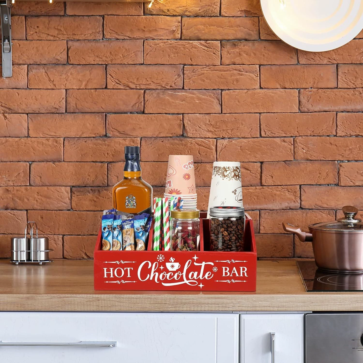 Трансграничная деревянная столешница кофейная коробка для хранения креативная домашняя рождественская цветовая гамма декоративная деревянная коробка для хранения