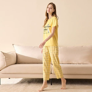 Women's models of knitted short -sleeved long -sleeved trousers HW107